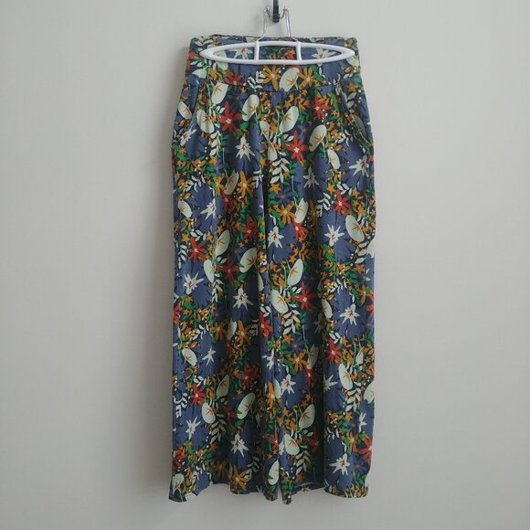 Toad & Co organic cotton tencel stretch relaxed cropped lounge pants blue Small - Picture 1 of 16